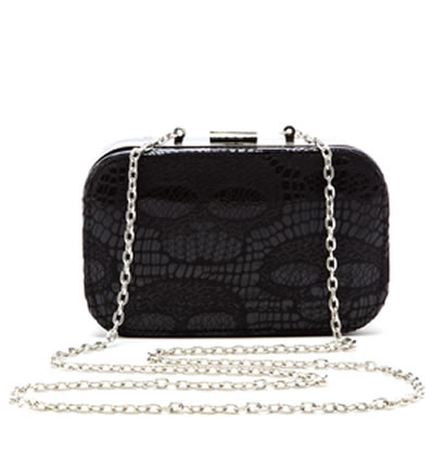 betsey johnson skull purse white