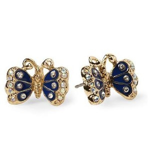 stud betsey johnson butterfly earrings watches