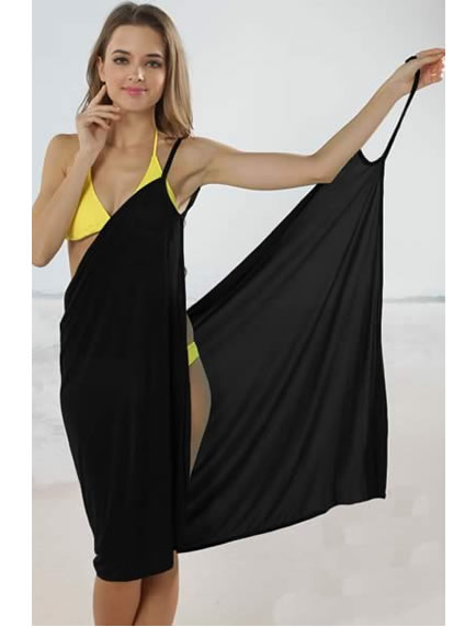 Black Open Back Cover up Beach Dress