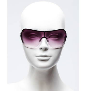 KENNETH COLE NEW YORK Rimless Shield Sunglasses (Purple)