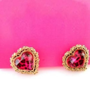 Women's Pink Leopard Print 'Star' Shaped Earrings (Jewelry) – Stary Eyed