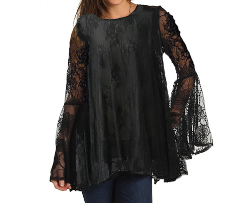 Bohemian Chic Bell Sleeve Lace Top Cover-Up