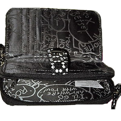 betsey johnson black and white heart purse