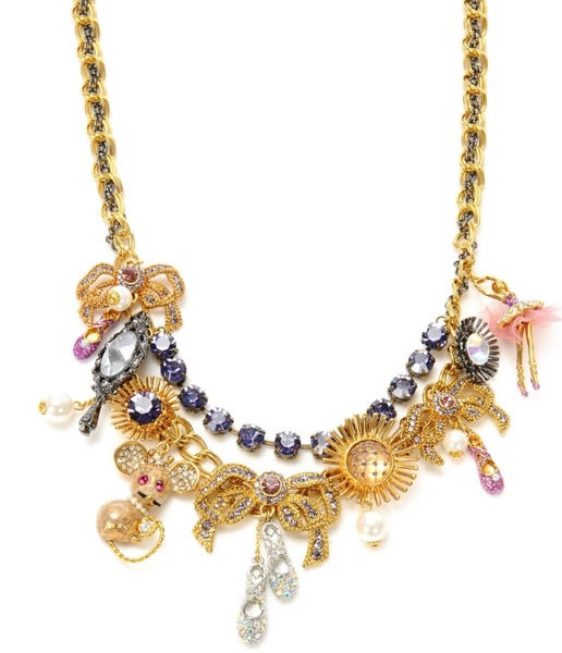 Betsey Johnson Ballet Charm Statement Necklace