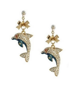 betsey johnson dolphin earrings