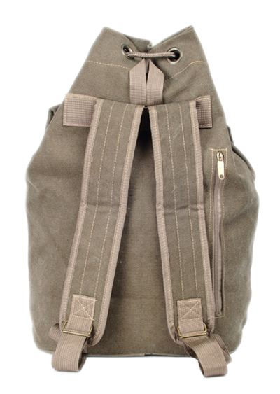 Black Drawstring Canvas Backpack