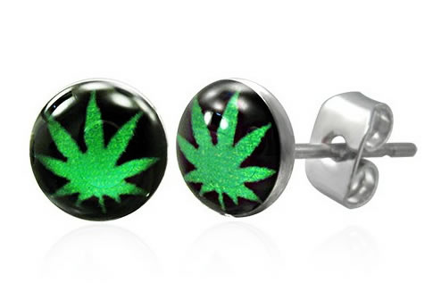 marijuana earrings stud write