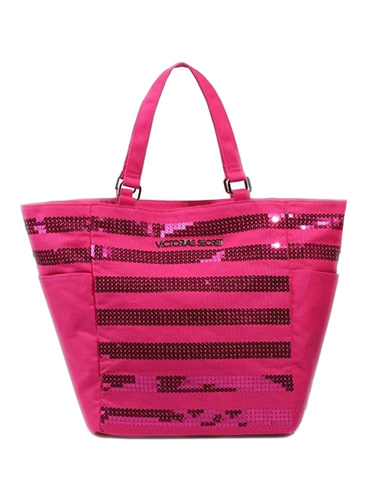 Victoria's Secret, Bags, Victoria Secret Love Stripe Pink Tote Free
