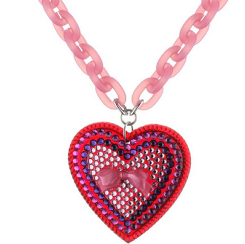 TARINA TARANTINO Classic Cherry Large Heart Pendant With Lucite Bow