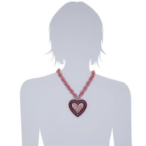 TARINA TARANTINO Classic Cherry Large Heart Pendant With Lucite Bow