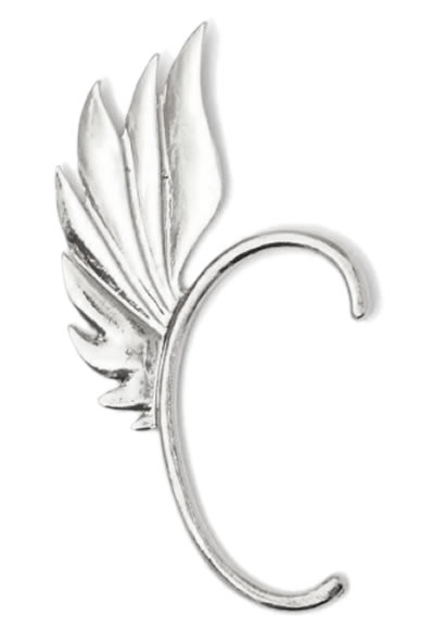 Trendy Winged Ear Cuff in silver