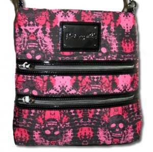 betsey johnson embossed skull purse