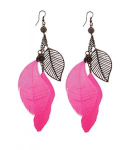 Pink and black floral beaded earrings by Nakhrewaali  The Secret Label