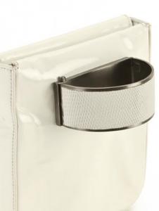 white patent leather clutch purse